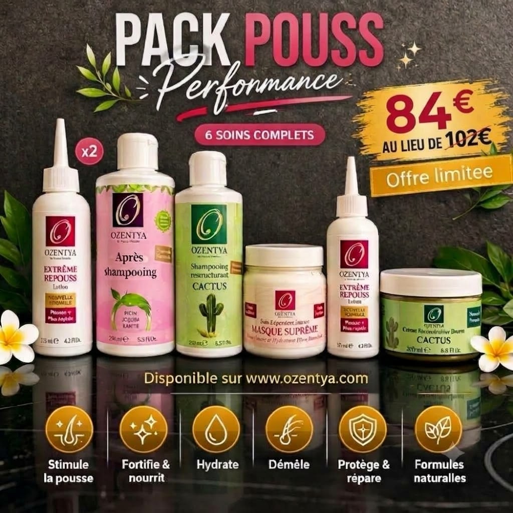 Pack Pouss Performance Ozentya  Booster de Pousse & Réparation des Tempes 