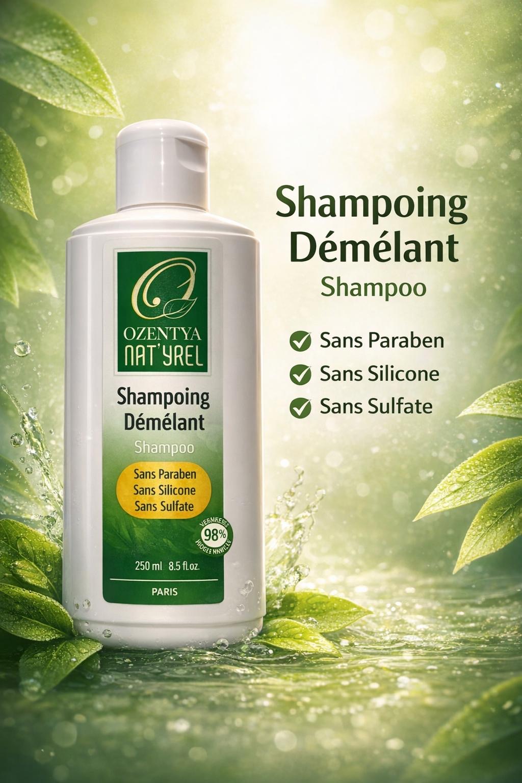 🌿 Shampoing Natyrel – Nettoyage doux & naturel sans sulfate, petrolatum ni silicone