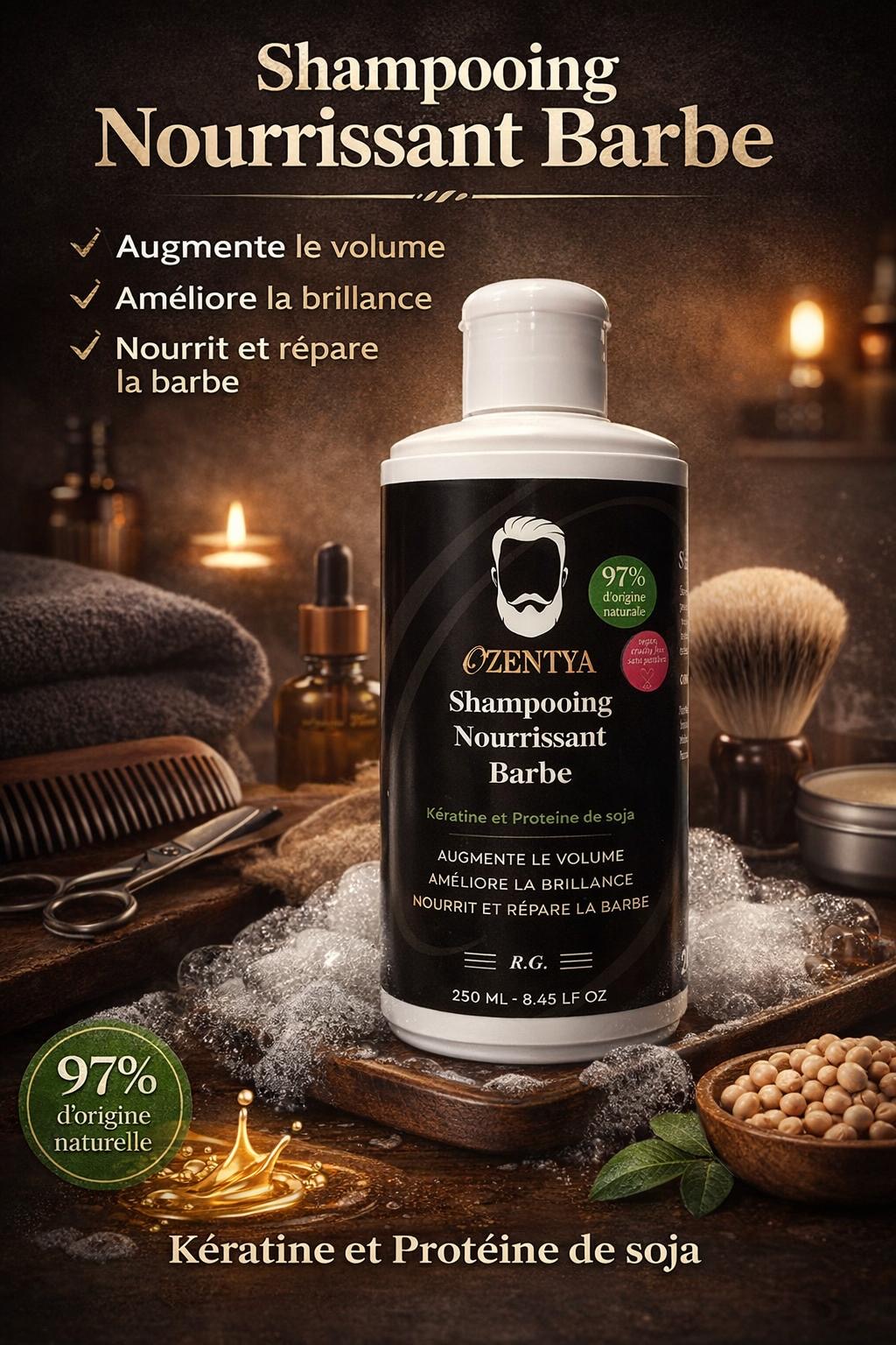 🧔 Shampoing à Barbe Ozentya – Nettoyage doux & soin parfait pour une barbe impeccable