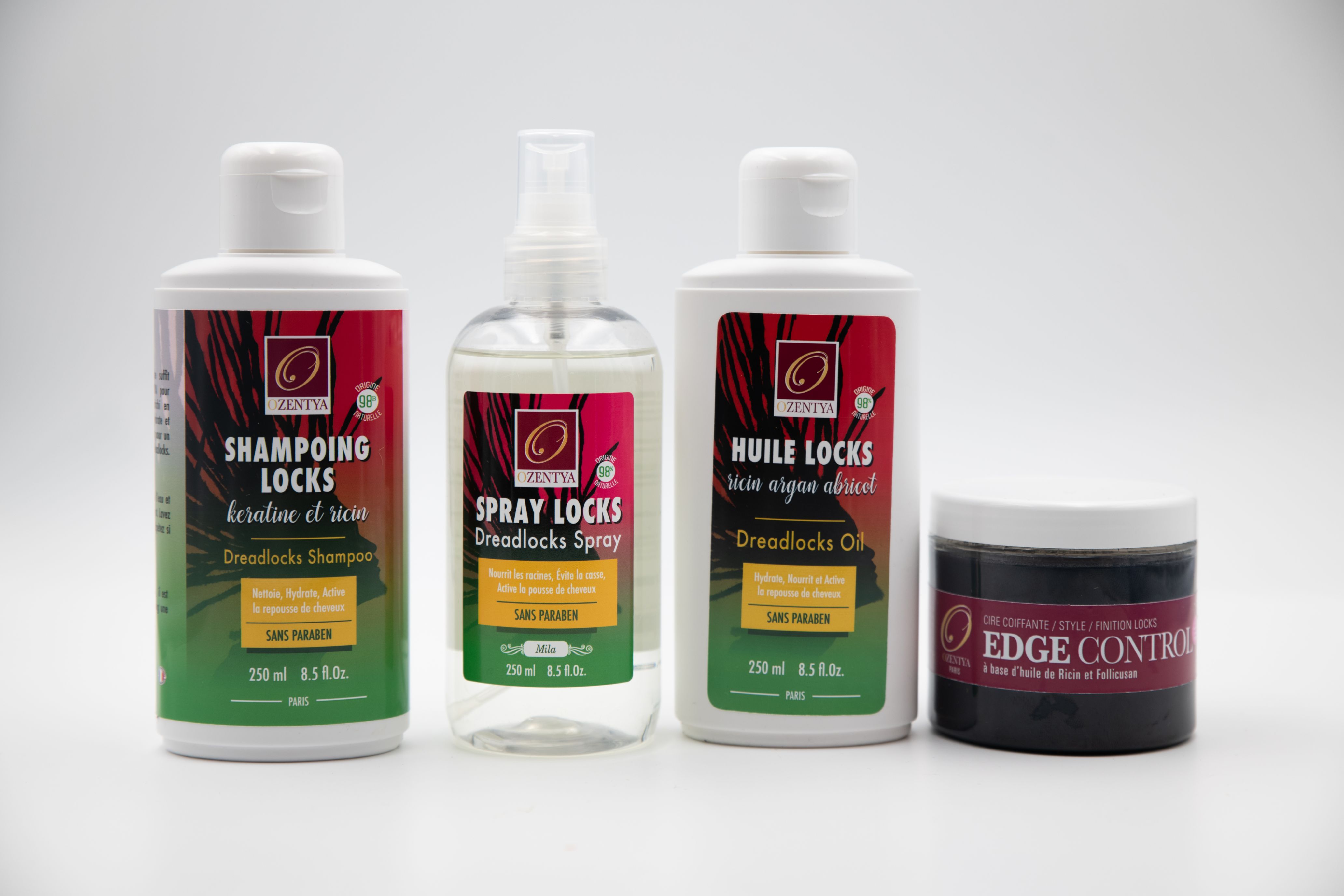 Pack locks anti-chute  croissance + locks  Ozentya (huile,shampoing,spray, edge )