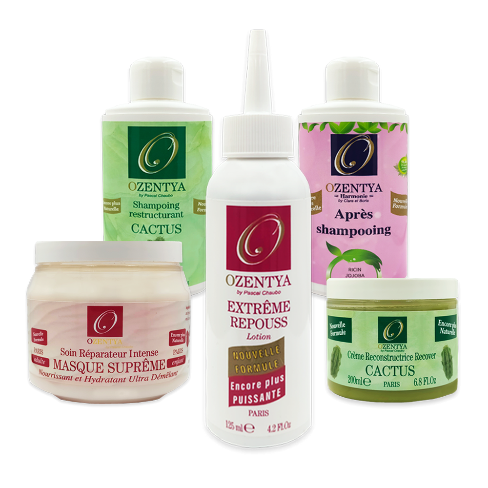 Pack pouss optimal 5 soins  Ozentya, Faites pousser vos cheveux afro plus vite, naturellement et sans risque