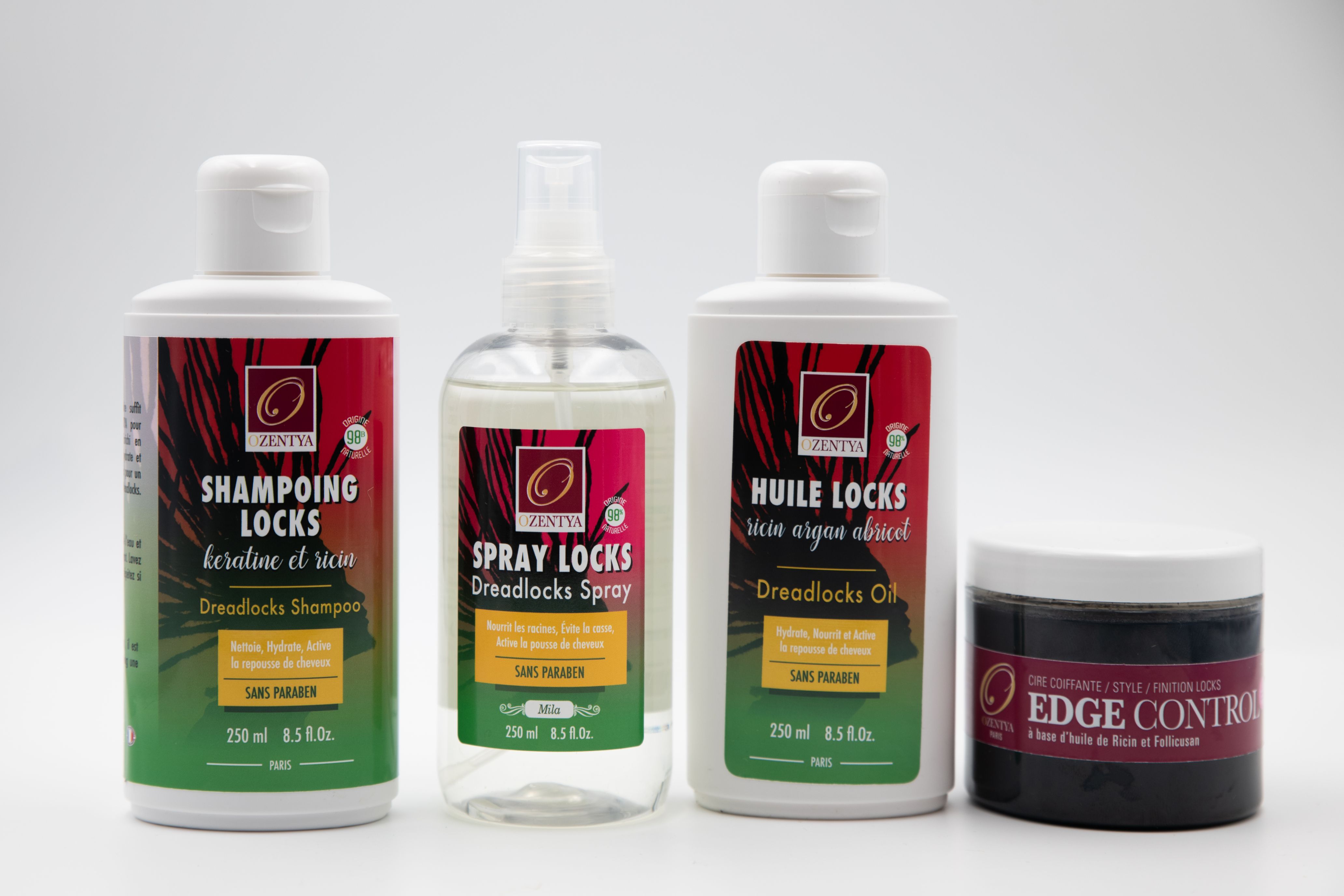 Pack locks anti-chute  croissance + locks  Ozentya (huile,shampoing,spray, edge )