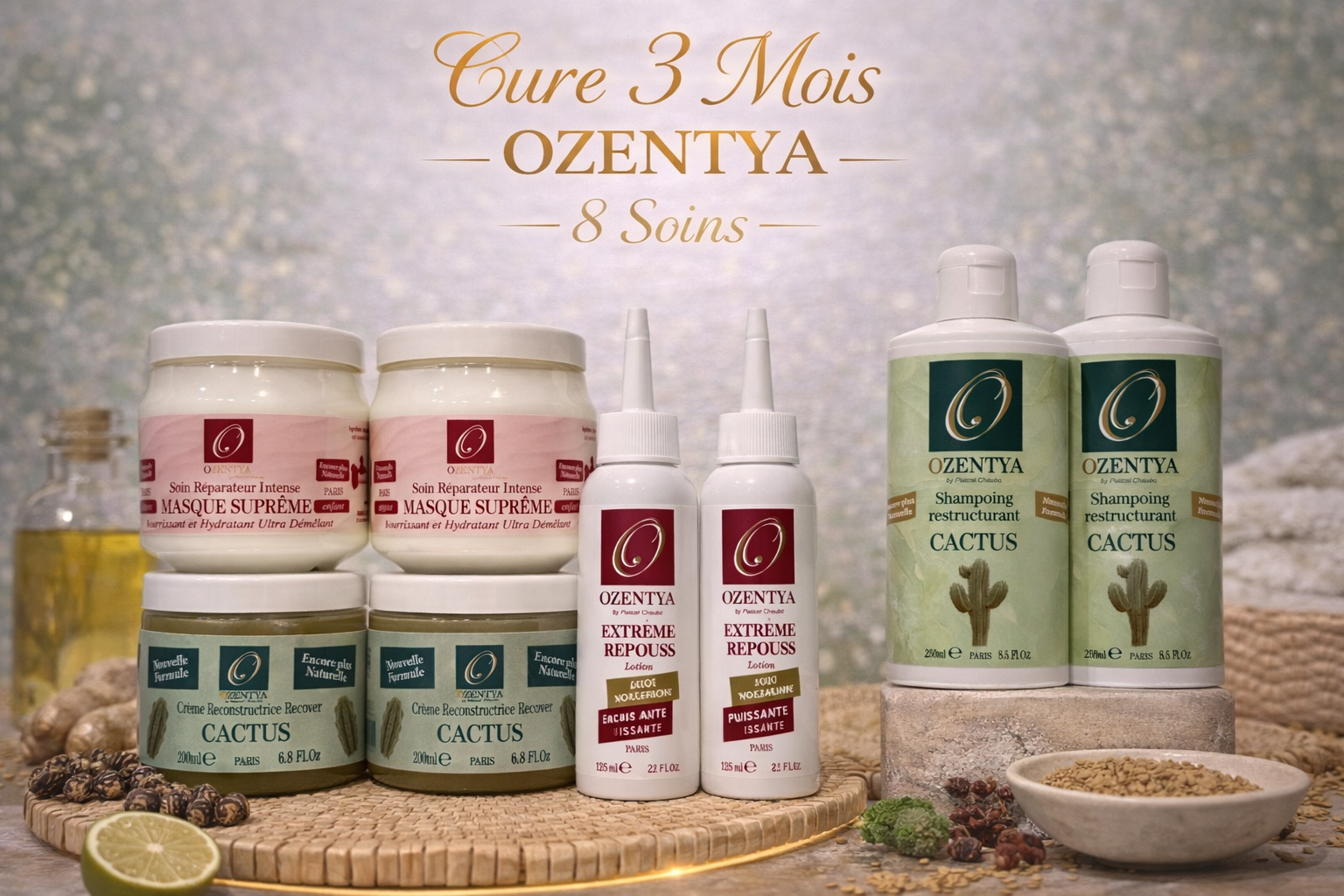 cure 3 mois Initial 8 soins (alopécie modérée) – La Cure de 3 Mois pour Relancer Naturellement la Pousse