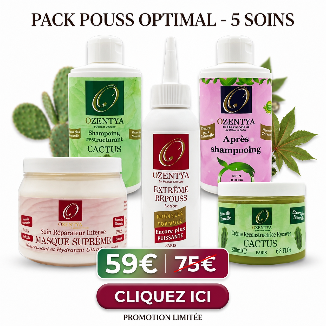 Pack Pouss Optimal Ozentya – Routine Complète Croissance Cheveux (69 eu sur le site / 59 eu au dépôt)