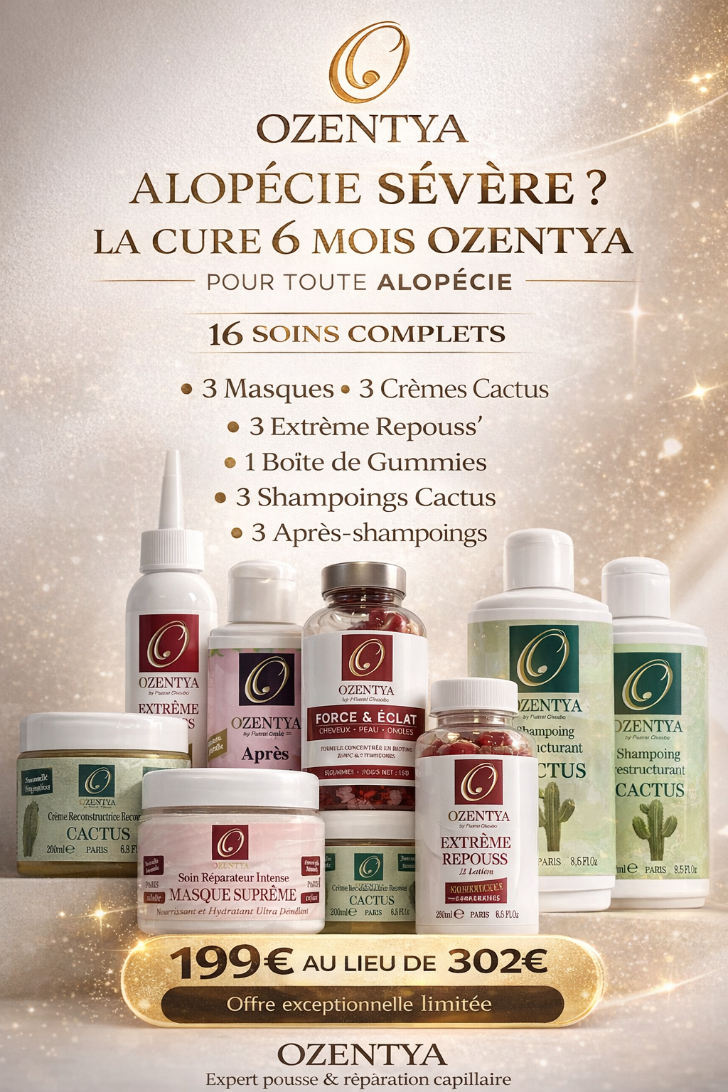  Cure 6 mois initial, 16 soins alopécie sévère