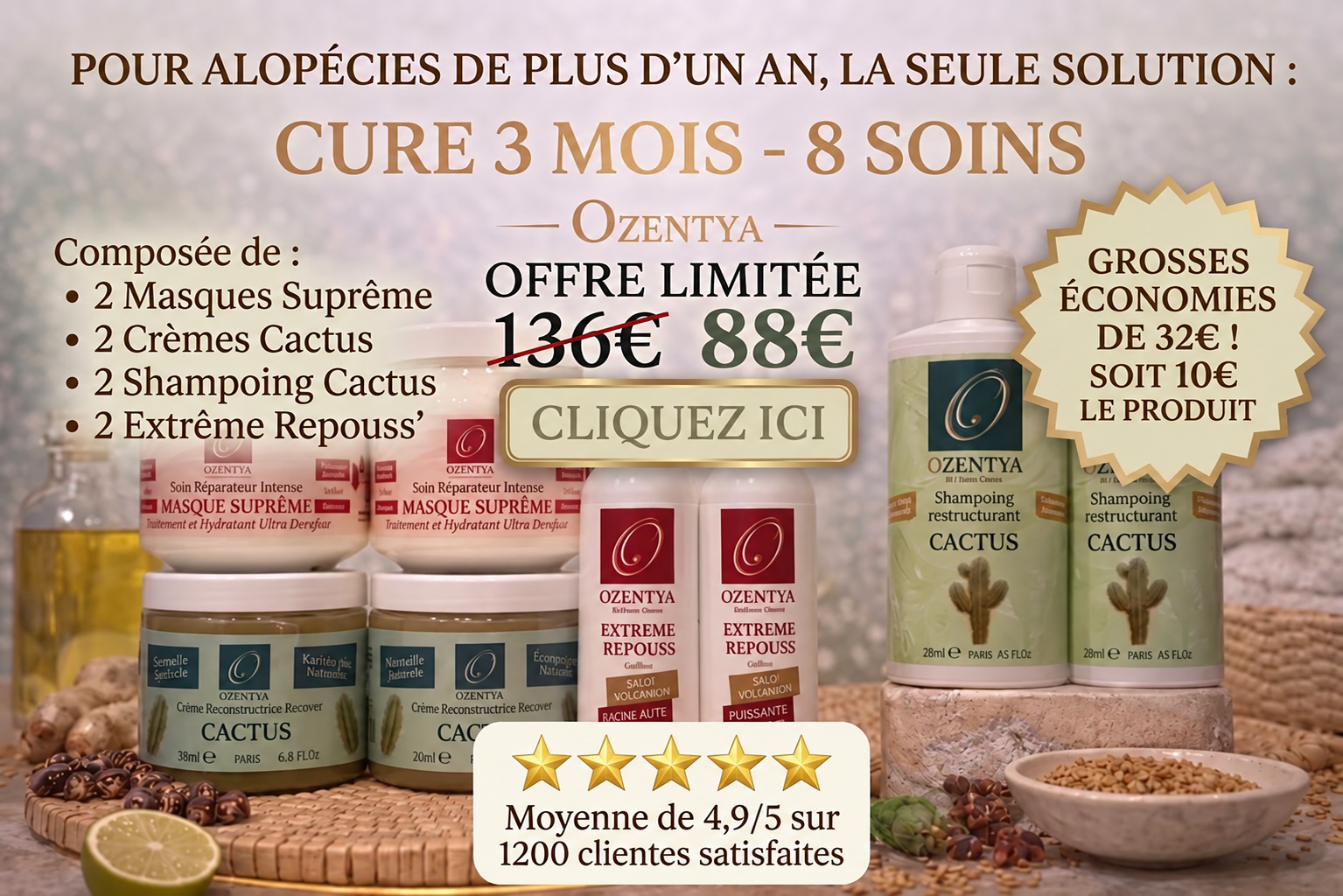 cure 3 mois Optimal 8 soins – La Cure Essentielle pour Rebooster Vos Cheveux en Profondeur