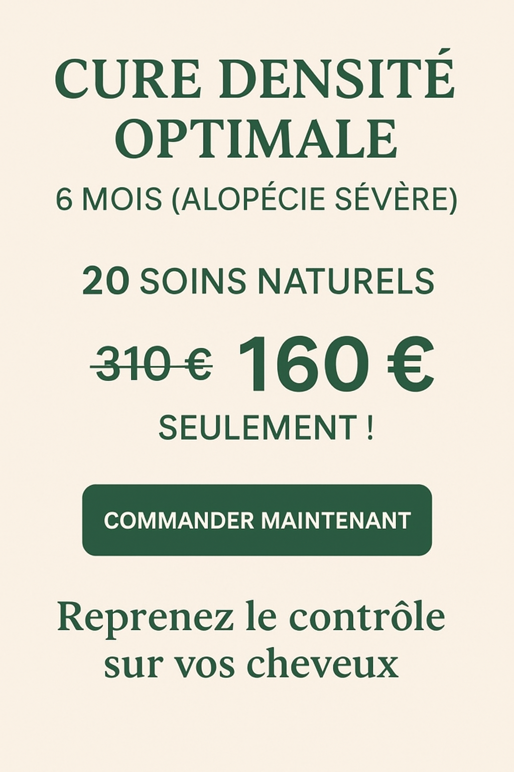 Cure Densité Optimale – 6 Mois (Alopécie Sévère) 20 soins