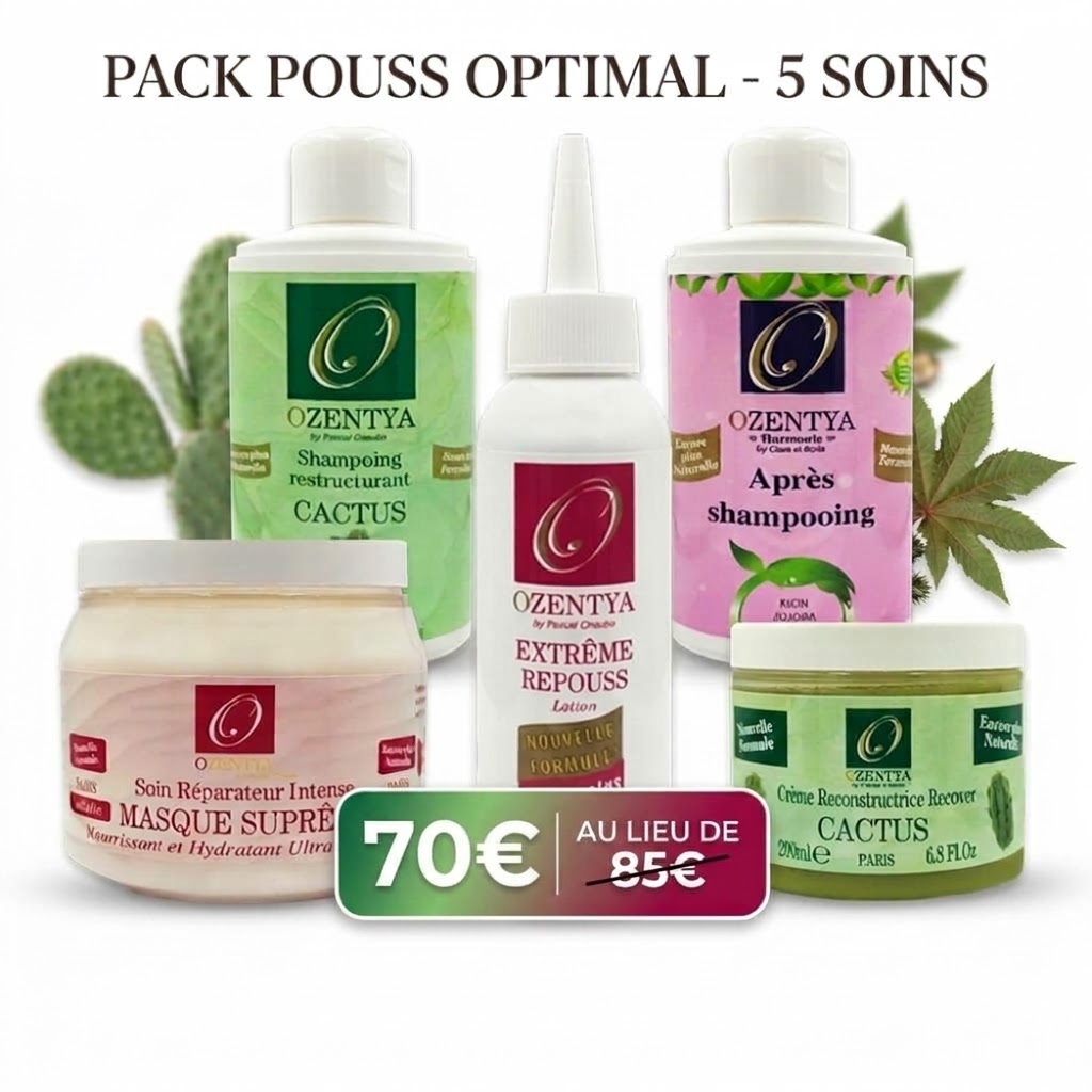 Pack Pouss Optimal Ozentya – Routine Complète Croissance Cheveux 