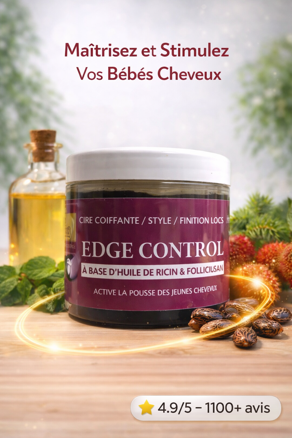 💪 Edge Control Ozentya 200 ml � Fixation forte et soin naturel pour des contours parfaits