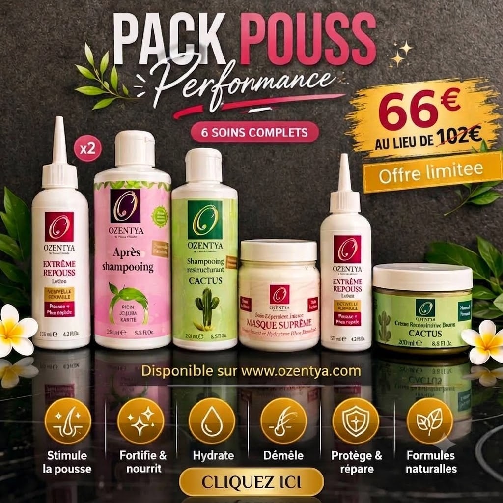 Pack Pouss Performance Ozentya  Booster de Pousse & Réparation des Tempes 