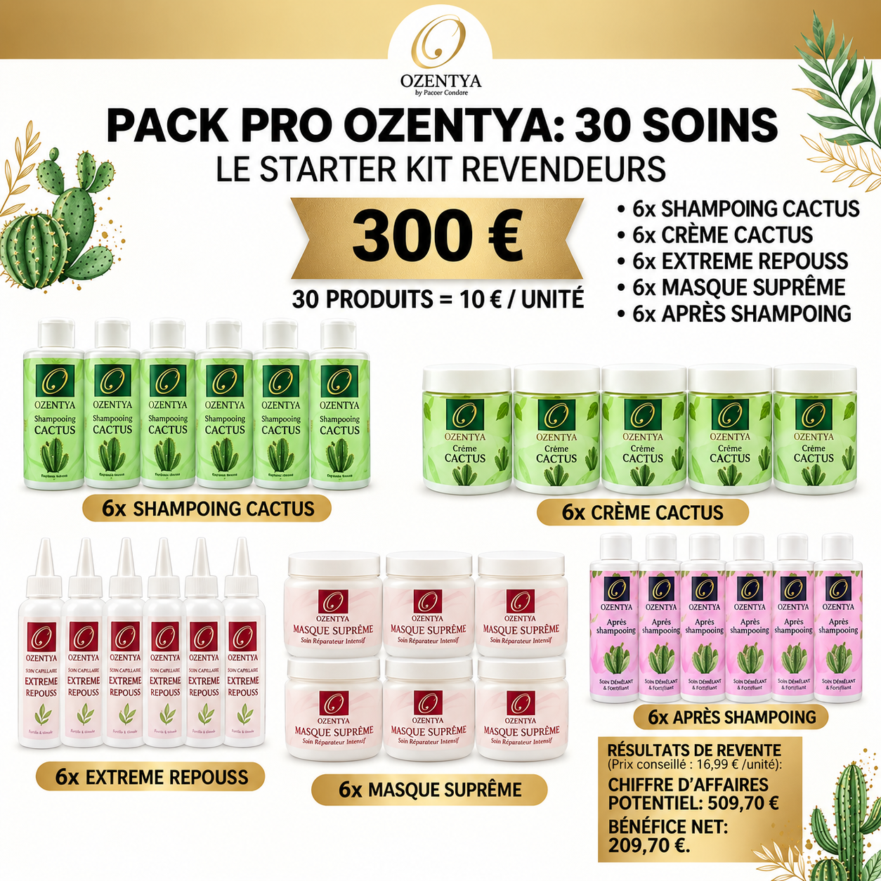 PACK PRO OZENTYA — 30 SOINS À REVENDRE
