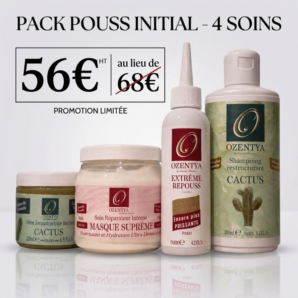 Pack Pouss Initial Ozentya : Routine Complète pour Stimuler la Pousse & Renforcer les Cheveux 